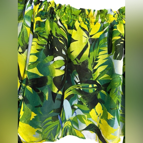 LIVE 4 TRUTH Palm Tree Tropical Cropped Flare Sleeves Size Medium Vacation Beach - Picture 4 of 8